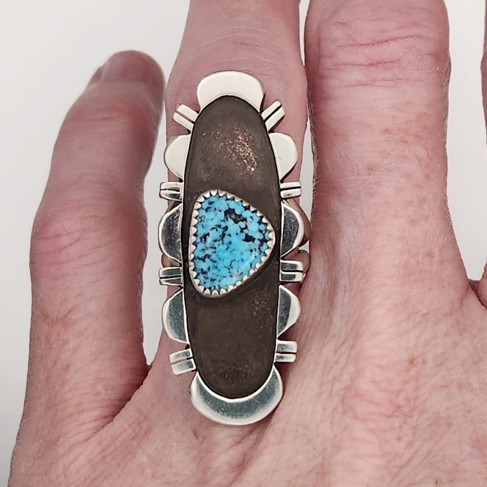 Artisan Turquoise and Silver Ring